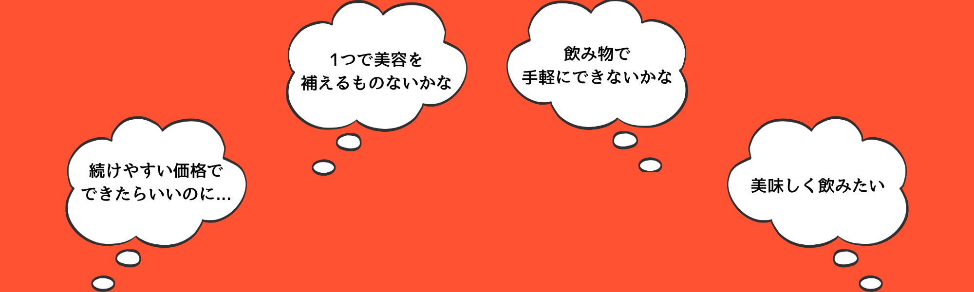 飲み物で手軽に、続けやすい価格、美味しい飲みたい
